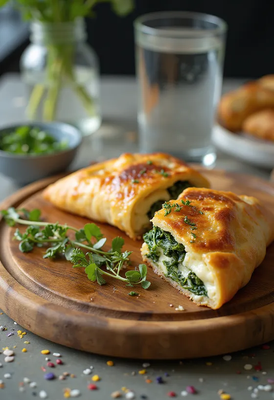Frissen sült kecskesajtos-spenótos calzone