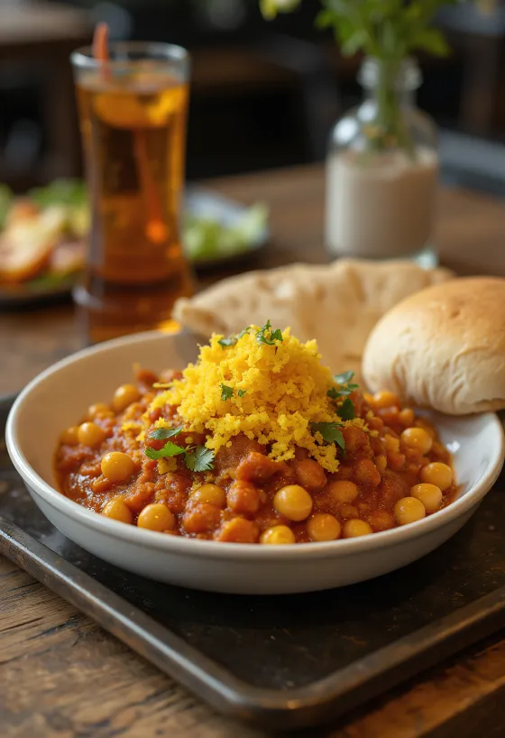 Misal pav Puneri módra tálalva