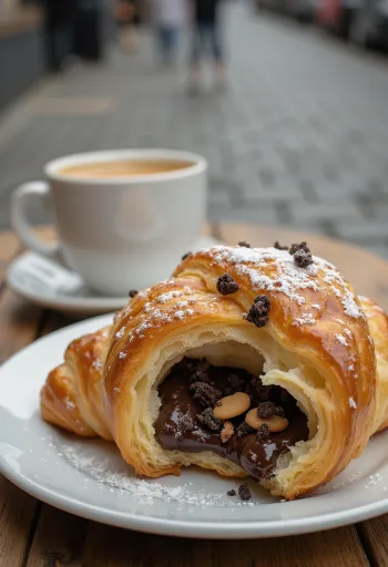 Kekszes croissant tálalva