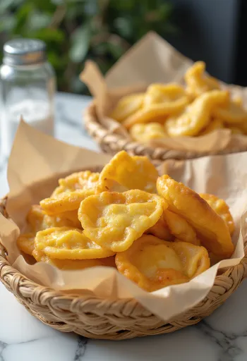 Lángos aranybarnára sütve, tejföllel és reszelt sajttal a tetején