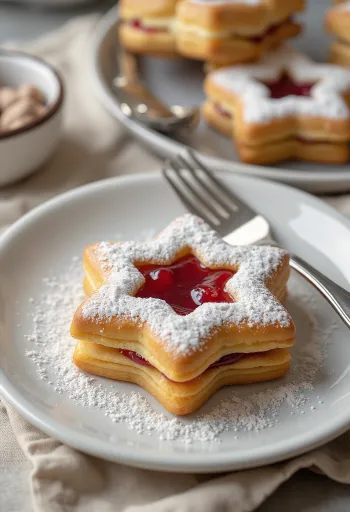 Mézes-vaníliás linzer porcukorral meghintve