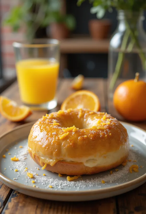Narancslikőrös bagel frissen sütve