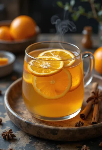 Narancsos cider tálalva pohárban