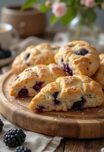 Szederes scone tálalva