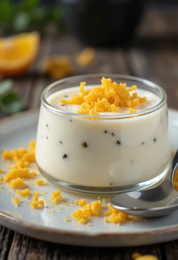 Earl Grey panna cotta tálalva