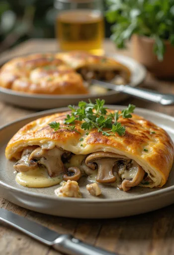 Vargányás calzone aranybarnára sütve