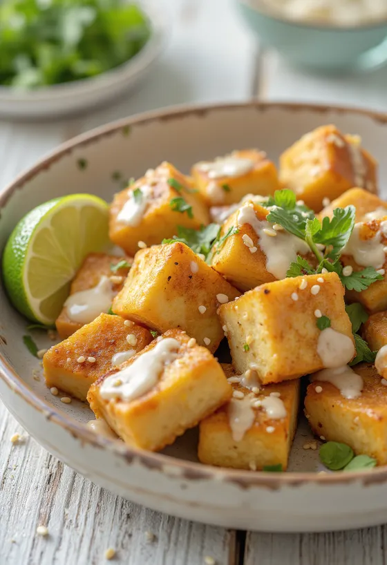 Fűszeres tofu lime-mal és tahinivel