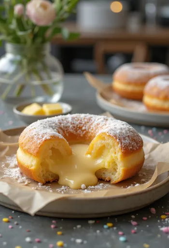 Gooey Butter Doughnut frissen tálalva