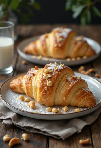 Kesudiós croissant tálalva