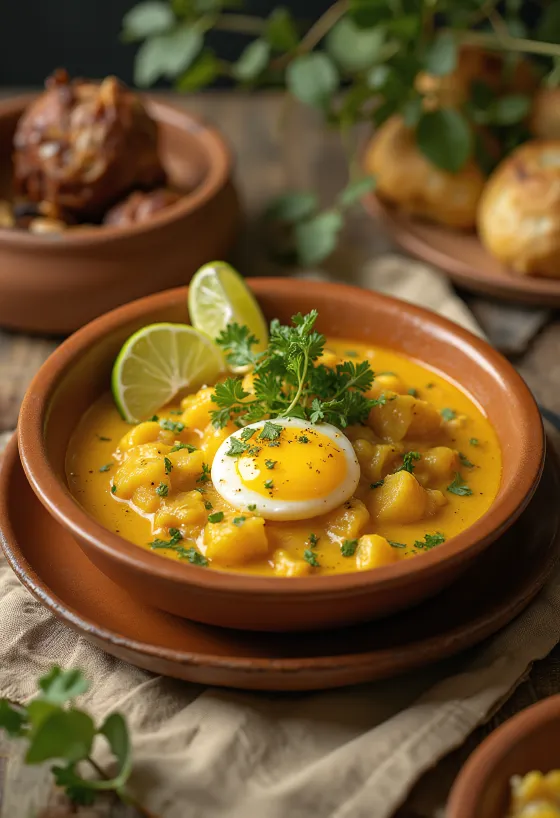 Moqueca padlizsánnal, kókusztejjel és friss korianderrel díszítve