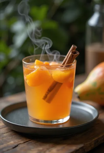 Papayás cider tálalva pohárban