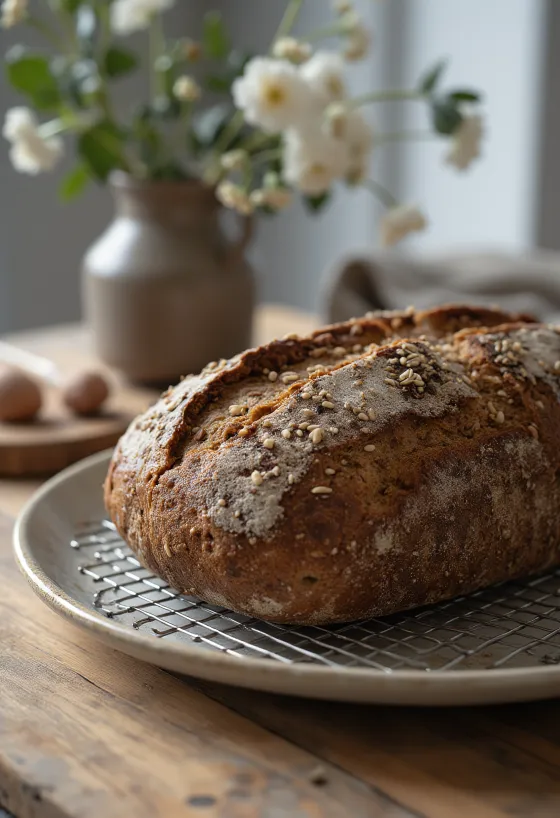Ryebread - Skandináv rozskenyér tálalva