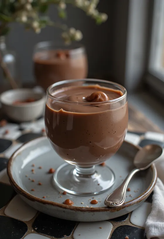 Tejcsokoládés panna cotta tálalva