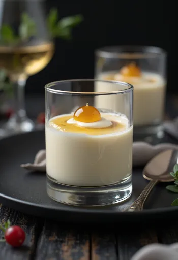 Tokaji aszús parfé tálalva