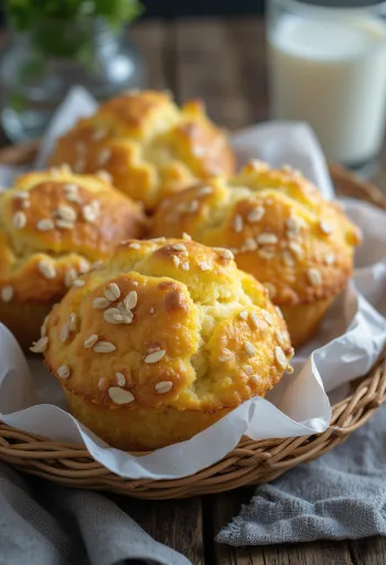 Túrós zabpelyhes muffin tálalva