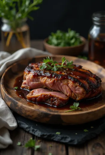 BBQ borjúlapocka tálalva