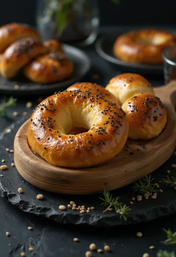 Frissen sült kelet-európai bublik bagel