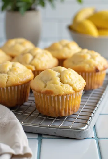 Citromos-banános muffin tálalva