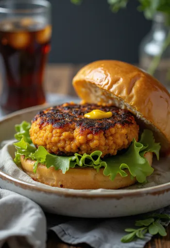 Édesburgonya burger friss zöldségekkel