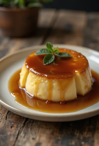 Flan kávéval, friss karamellöntettel