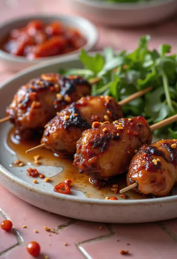 Füstölt BBQ csirkeszív mézes-chilis páccal