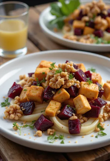 Fűszeres tofu saláta céklával