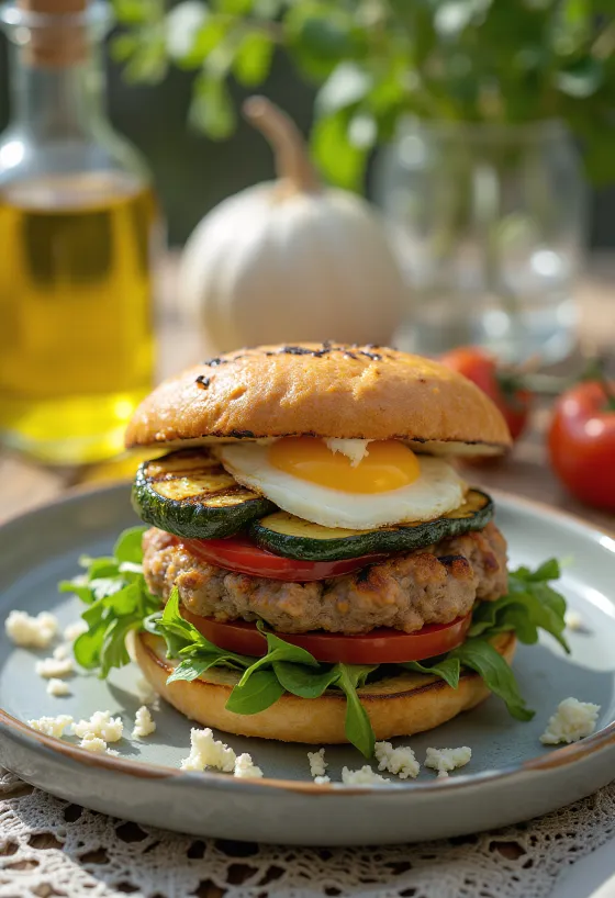 Grillezett Zöldséges Burger tálalva