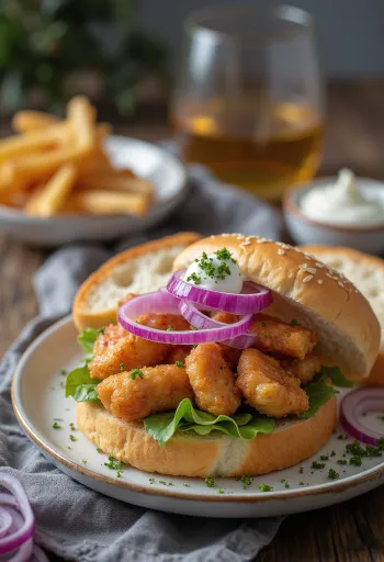 Pan con chicharrón lilahagymával, friss korianderrel tálalva