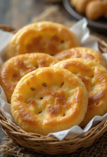 Sopaipilla chilena tálalva, ropogós és aranybarnára sült