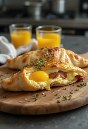 Frissen sült szalonnás-tojásos calzone