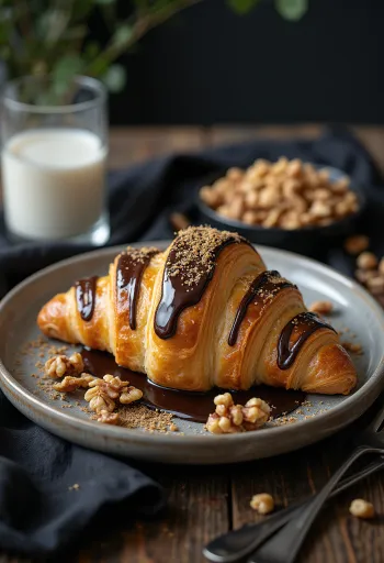 Vegán croissant tálalva