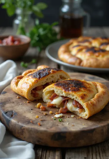 Frissen sült baconös-juhtúrós calzone