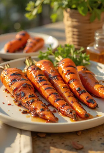 BBQ grillezett répa tálalva