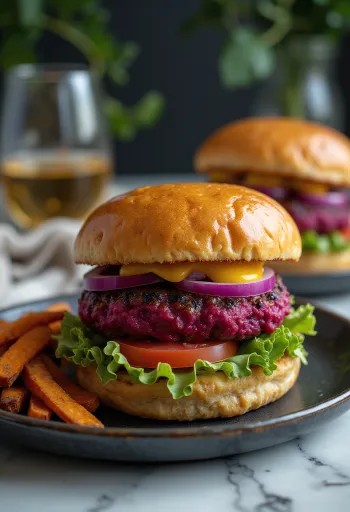 Céklaburger friss zöldségekkel