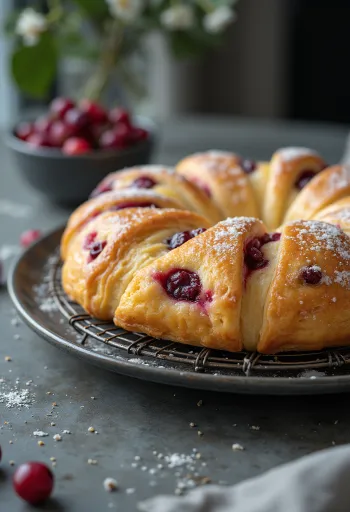 Eccles cake vörösáfonyával, leveles tésztás sütemény gyümölcsökkel