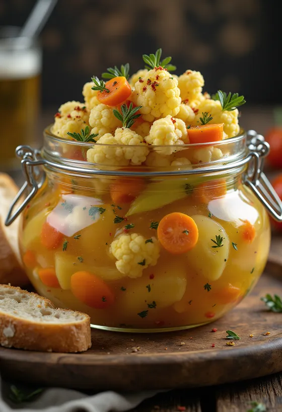 Giardiniera in a glass jar