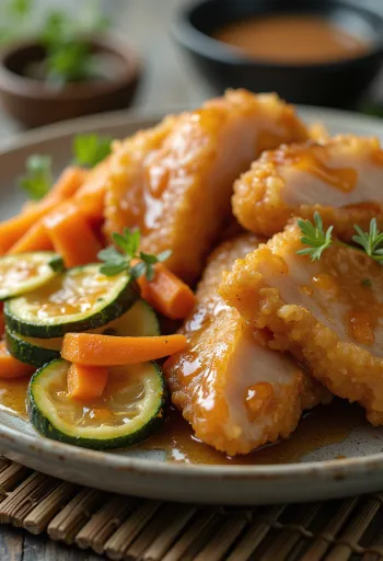 Katsu Zöldségekkel, ropogós panírozott sertésborda zöldségekkel tonkatsu szósszal