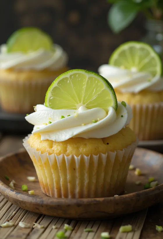 Tequilás lime cupcake tálalva
