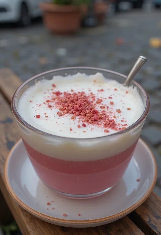 Ayran rózsaborssal jéggel tálalva