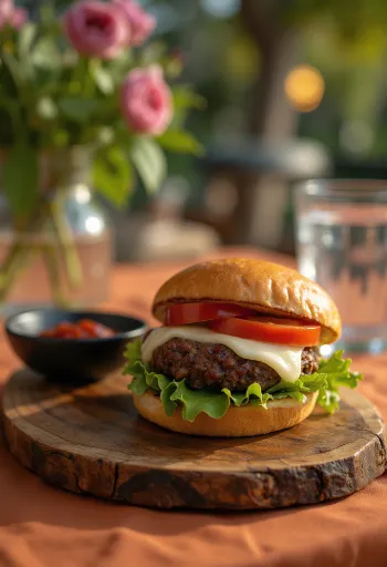 Fekete bab burger friss zöldségekkel