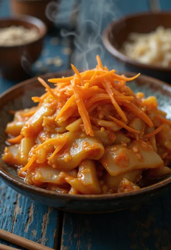Kimchi üvegben tálalva