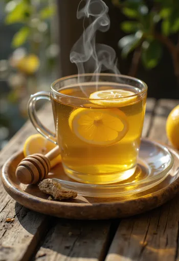 Mentás-citromos tea csészében