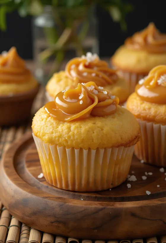 Sós Karamellás Cupcake tálalva