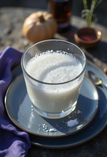 Ayran szódával, frissen tálalva, habos és friss