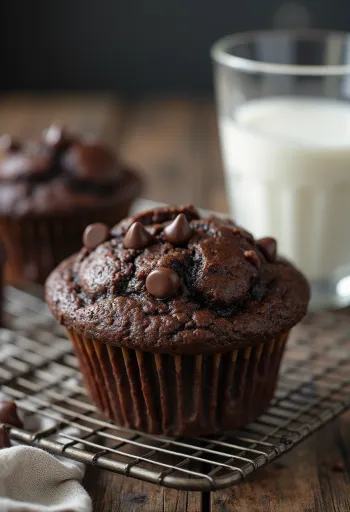 Csokis Cupcake tálalva