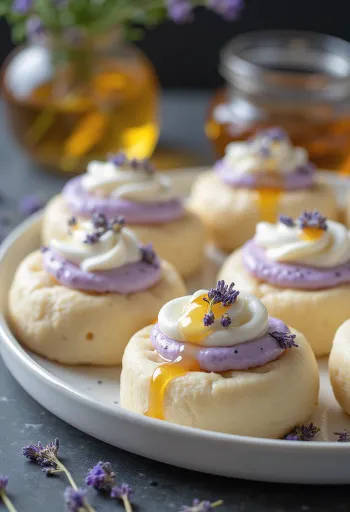 Levendulás és mézes bao bun tálalva