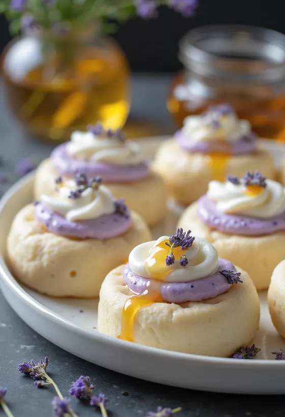 Levendulás és mézes bao bun tálalva