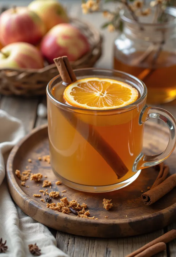 Mentás-fahéjas cider pohárban