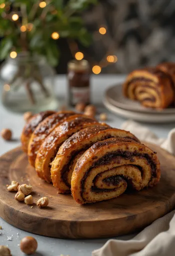 Nutellás kürtőskalács tálalva