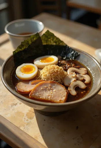 Wakayama ramen tálalva szójaszószos sertés alaplével